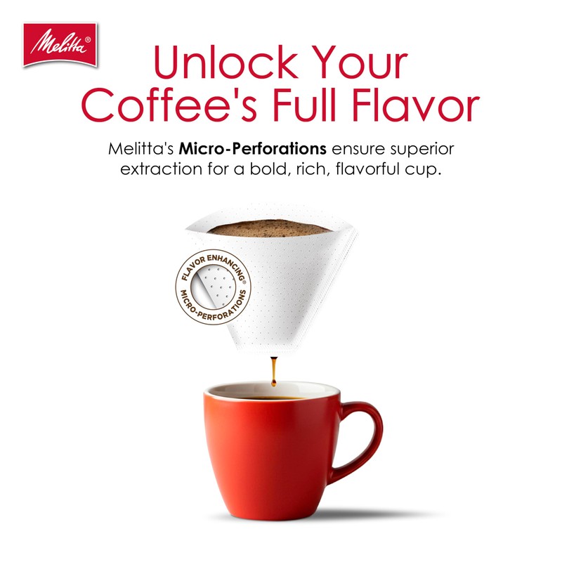 Melitta #4 Cone Coffee Filters, White, 100 Count (Pack of