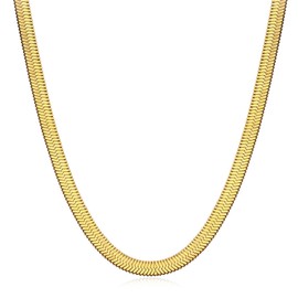 ALRNBY Gold Snake Chain Necklace: Women's Chunky Statement Choker Affection Link Y Necklace - 18k Gold Plated, Adjustable, Trendy Punk Jewelry Gift