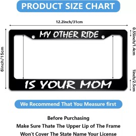 BLVD My Other Ride Is Your Mom Black  License Plate Frame