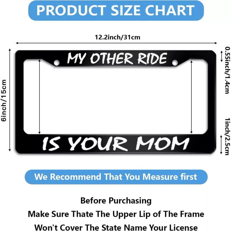 BLVD My Other Ride Is Your Mom Black License Plate