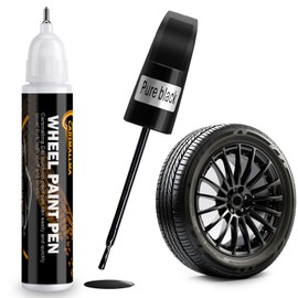 carsmallma Black Rim Touch Up Paint,Car Wheel Paint for Rims Scratch Repair Remover Pen Kit 2 in 1,Wheel Touch Up Paint for Cars Quick and Easy Fix Rim Curb Rash Scuff (Black)