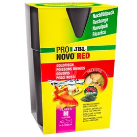 JBL Pronovo Red Flakes, Main Food for Goldfish from 8-20 cm, Fish Food Flakes, Size M, 750 ml Refill Pack