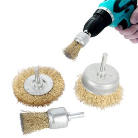 Cepillo de Alambre de Taladro Eléctrico de 3 uds., Cepillo de Pluma de Alambre de Amoladora Eléctrica Inalámbrica de Acero Inoxidable para Máximo 4500RPM