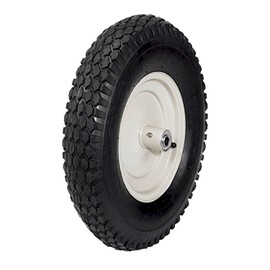 SCENIC ROAD Wheelbarrow Replacement Tire, 16" Wheel with Bearing and Grease Fitting, 4-Ply Knobby Tire