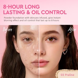 base en polvo de cobertura modulable, base tipo cushion con acabado mate con Squalane y Vitamin E, control de grasa y larga duración para todo tipo de piel (03 Custard)