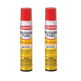 Ronson Butane Fuel Refill 135ml – Pack of 2 – Universal Lighter Fluid Refill for Torch, Kitchen, and Utility Lighters – Clean Burning Butane Gas for Refillable Lighters