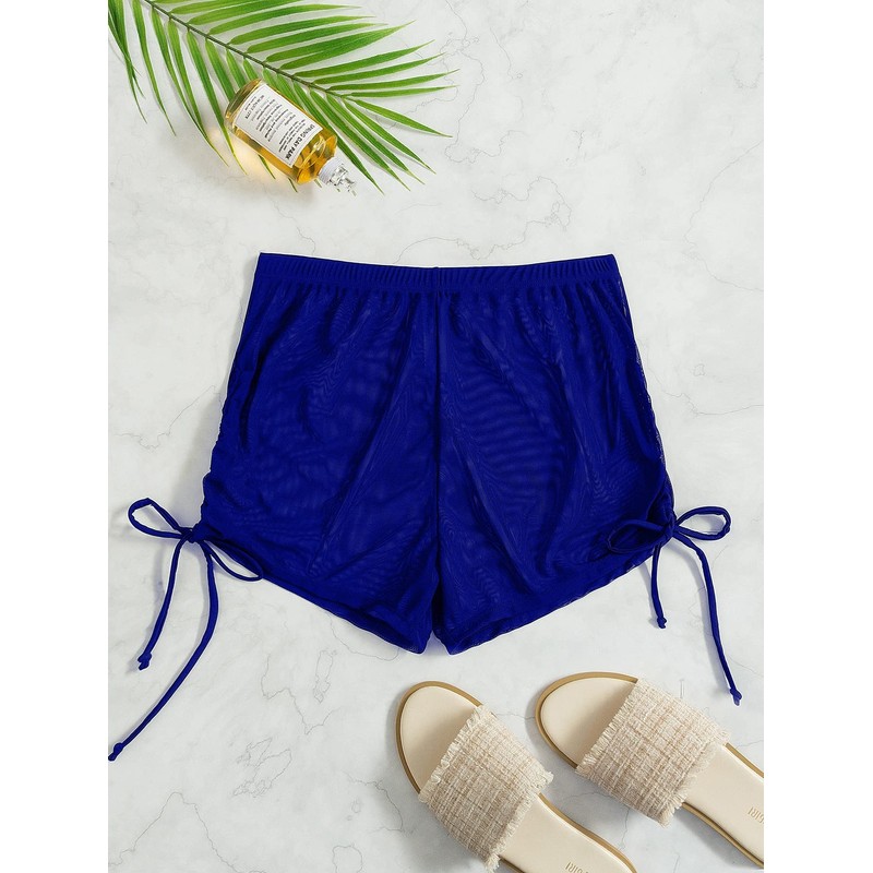 Falainetee Pantalones cortos de bikini para mujer con cordón lateral