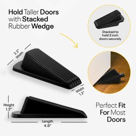Door Stoppers for Bottom of Door – Rubber Door Stopper Wedge – Pack of 2 – Door Stop – Door Stoppers – Doorstop – Door Wedge – Doorstops for Inside Door – Ideal for Homes, Schools, Offices, Workshops