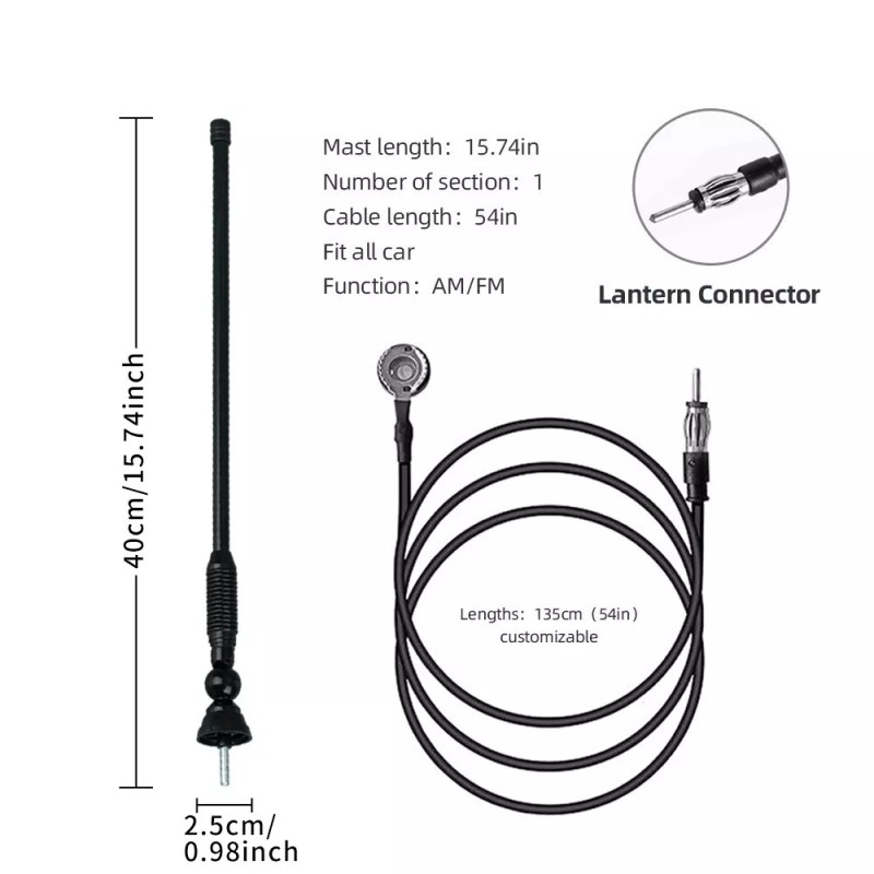 15.75" Marine Stereo Radio Antenna Boat FM AM Aerial for