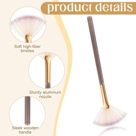 3 Piece Fan Brush Cosmetic Accessory Set, Fan Makeup Brush Brushes, Mask Brush Face, Fan Mask Brush Fan Brush Makeup Accessories, Soft Face Brush Applicator for Makeup