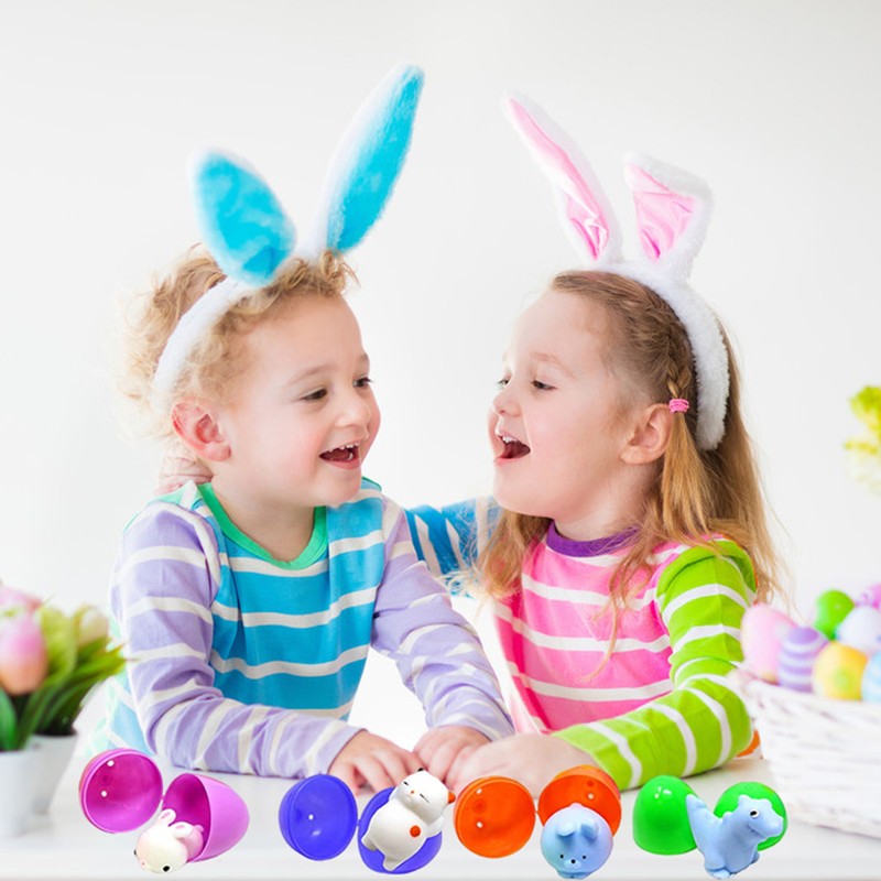 24Pcs Easter Egg Set Plastic Eggs with Bunny Toy Funny