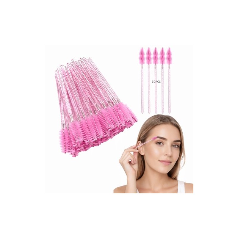 Cosmetic Brush 10 Cm 50 Unidades Cepillo Pesta?as | Rosado,