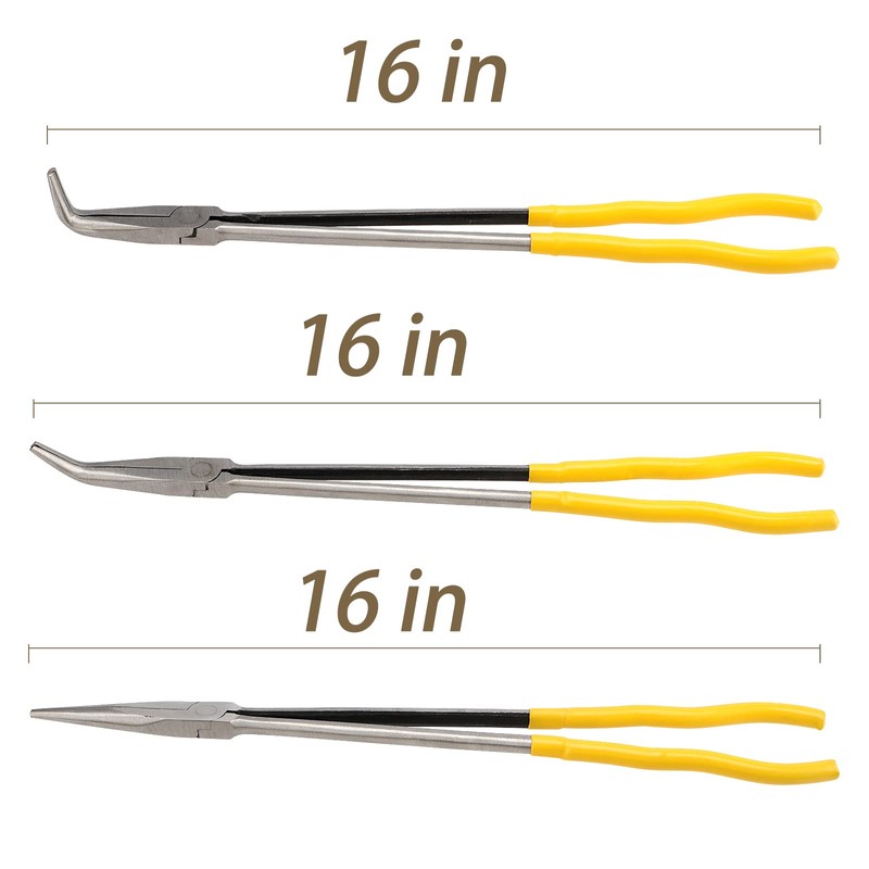 HEIHAK 3 Pieces 16 Inch Long Needle Nose Pliers Set,