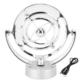Perpetual Motion Ball Ornament Decorative USB Battery Powered Electronic Perpetual Motion Desk Toy Silver