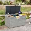Happygrill Outdoor Storage Box 88 Gallon Wicker Storage Bin Deck