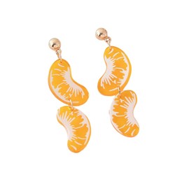 Lemon Fruit Earrings Cute Lifelike Lemon Strawberry Dangle Drop Earrings Funny Yellow Fruit Jewelry for Party Holiday Summer Beach Accessories (Orange 2)