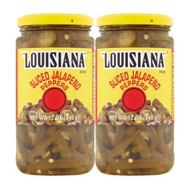 Louisiana Brand Sliced Jalapeno Peppers, 12 Ounce Glass Jar (Pack of 2)