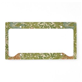 CafePress Willliam Morris Iris Pattern License Plate Holder Aluminum License Plate Frame, License Tag Holder