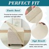HFCNMY Ottoman Cover Square,Stretch Velvet Square Thick Slipcover Washable Storage