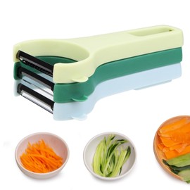 VOGARB 3pcs Vegetable Peeler Kit,Straight/Serrated/Julienne Peeler,Multicolored Y-Peelers for Kitchen for Carrot Potato Cucumber Veggie Fruit (3 Color Set, Regular-Titanium Coating Blades)