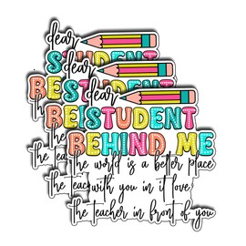 (3Pcs) Student Behind Me Sticker - Funny Classroom Humor Sticker for Students and Teachers, Perfect for Laptops, Water Bottles, Notebooks, Great Gifts Teaching - Christmas Thanksgiving 3x2.8 Inch