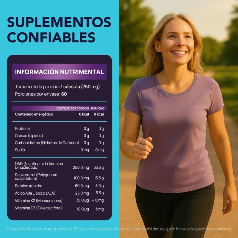 Nad+ Resveratrol Vitalizate 14+ Ingredientes 60 Cápsulas