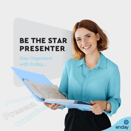 Enday 3 Inch Binder, Blue - 3 Inch 3 Ring Binder, D-Ring Pastel with Clear View Cover for Letter Size 8.5 x 11'' Paper & 2 Inside Pockets, Ideal for School Supplies, Office, and Home