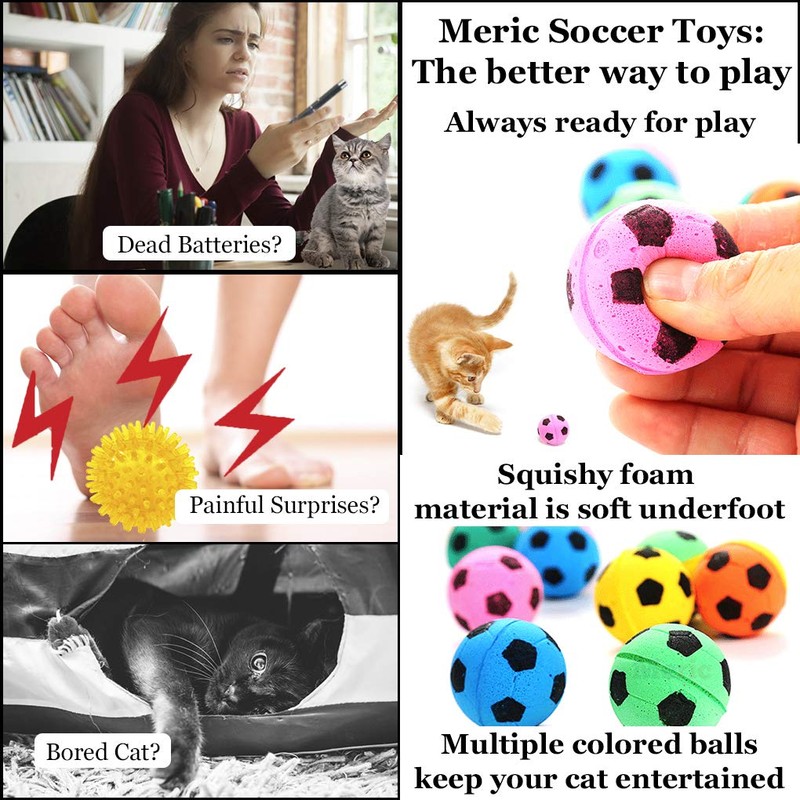 Meric Sponge Cat Balls, Soft Foam Soccer Balls, for Exercise