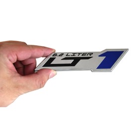 2pcs LT 1 6.2 Liter ZR1 Emblem Engine Hood Badge Decal Replacement for C4 C7 (Black Red)