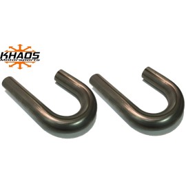 Khaos Motorsports 2.25" 2-1/4" 180 Degree Mandrel Bend 304 Stainless Steel Exhaust Tubing 2Pack SS