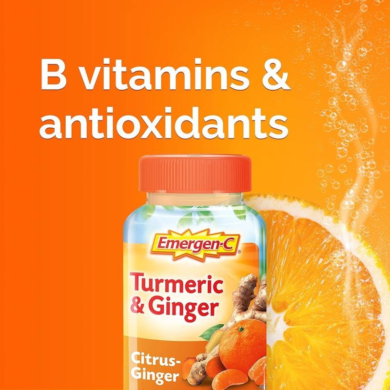 Emergen-C Citrus-Ginger Gummies, Turmeric and Ginger, Immune Support Natural Flavors