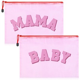 SOIDRAM 2 Pcs Mama Bag Mom Baby Toiletry Bag Mama Gifts Clear Clear Diaper Pouches Pregnancy Hospital Duffle Organizing Pouches with Zipper Women Her New Mom
