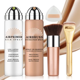 AIUEO Airbrush Foundation Makeup Spray Airbrush Spray Makeup Primer,Full Coverage Air Brush Foundation for Radiant Finish-02 Beige