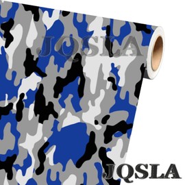 Blue Black White Gray Camouflage Premium Vinyl Car Wrap Decal Film Sheet Air Channel Release Technology + Free Tool Kit (72" x 60" / 6FT x 5FT)