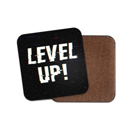 1 x Level Up Coaster - Video Game Gamer Gaming Teen Boys Son Fun #14718