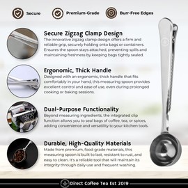 Farmer Bros Premium Blend 100% Arabica Whole Bean Coffee – Medium Roast with Nutty & Chocolatey Notes, 5-lb Bag, Perfect for Cafes, Restaurants & Coffee Shops, Includes Direct Coffee Tea Est 2019 Barista Spoon with Clip