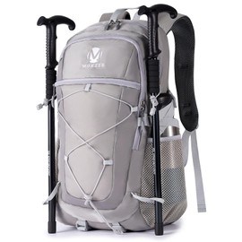 mokzer Hiking Camping Backpack Lightweight Water Resistant 40L Cycling Trekking Ruckback For Men Women Outdoor Travel Daypack(Grey)