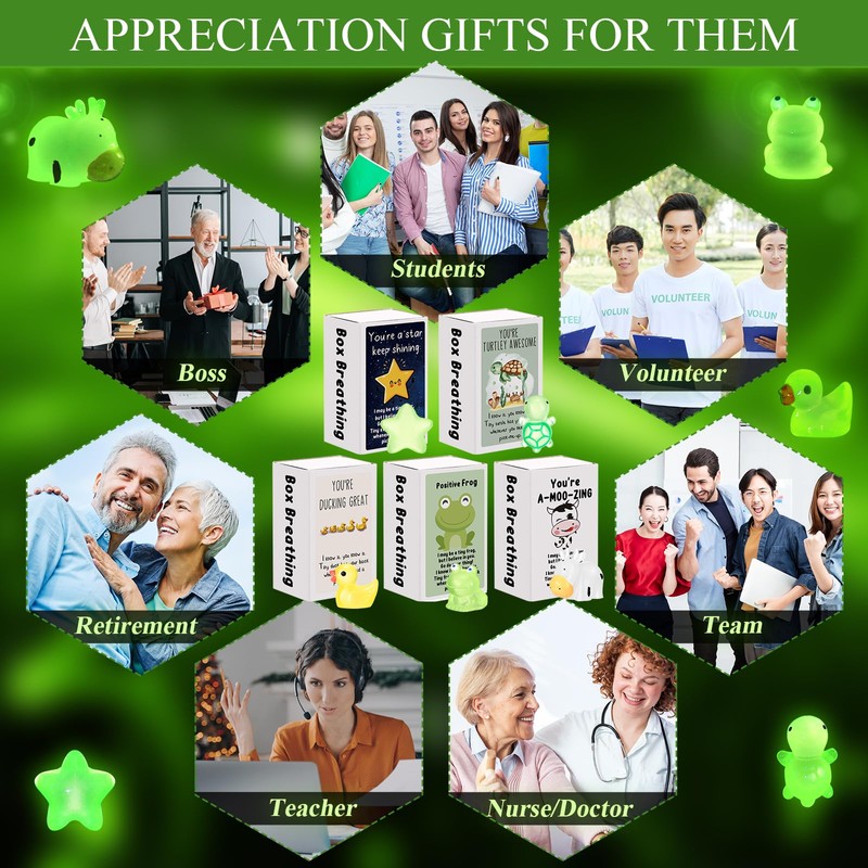 Cinnvoice 75 Sets Affirmation Mini Luminous Resin Appreciation Gift Box