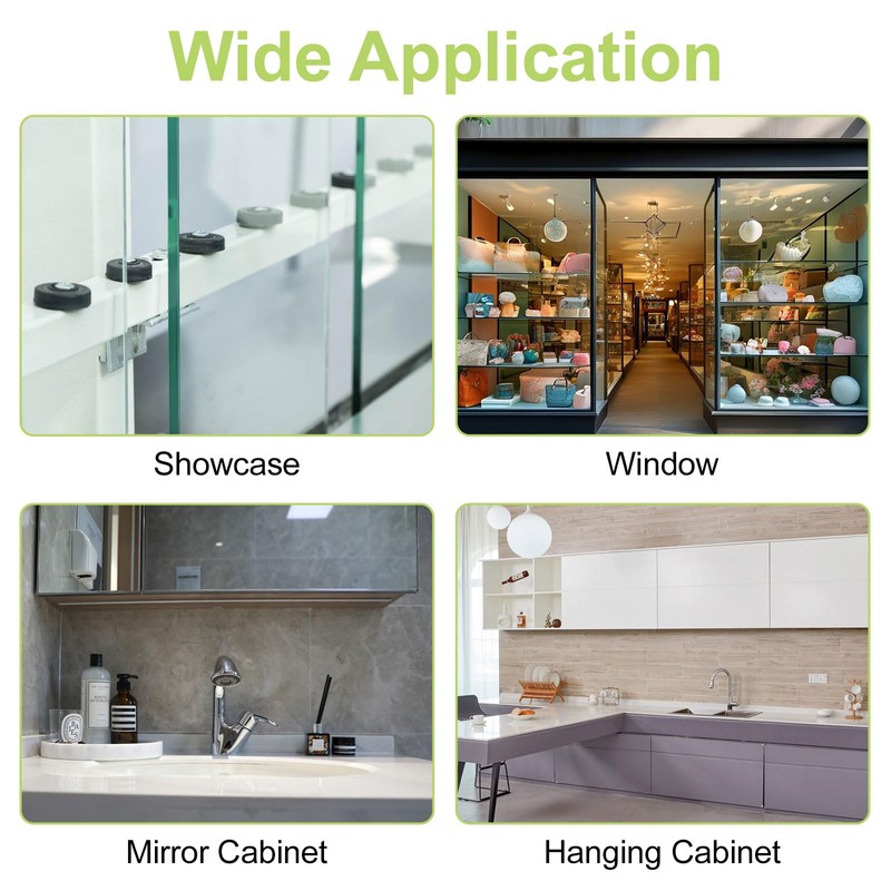 UFURMATE 8Pcs Glass Finger Edge Pull Cabinet Finger Pull Handle