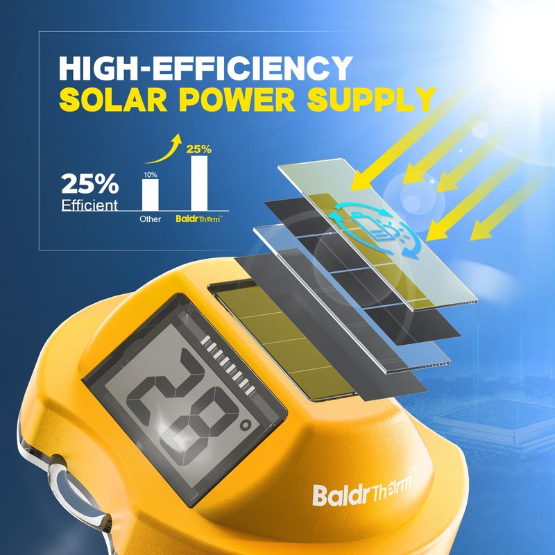 Pool Thermometer Solar Digital Floating, High Precision Large Screen Without