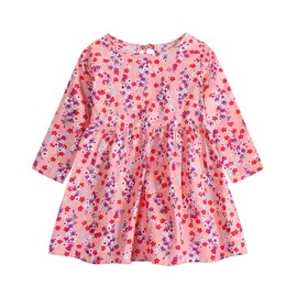 FYMNSI Old Lady Costume for Kids Girl, 100 Days of School Cosplay for Girls Granny Old Lady Dress Up Long Sleeve Floral Dress With Grandma Glasses Wig Necklace Granny Cane Accessories Pink Floral 3-4Y