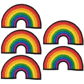 Ranger Return Juego de 5 Parches para Ropa Bordados Pequeños para Planchar con Diseño de Arcoíris Pequeño (Rainbow-01-MINI5)