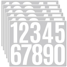 White Mailbox Numbers Stickers,60 PCS Self Adhesive Vinyl Waterproof Number Stickers,6 Sheets Large 3 Inch 0-9 House Numbers,for Mailbox,Signs, Door, Cars,Garbage Bins,Address Number