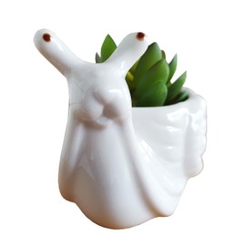 Cute Cartoon Animal Snail Shaped Ceramic Succulent Cactus Vase Flower Plant Pot for Home Garden Office Desktop Decoration (Plant Not Included)