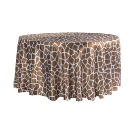Pack of 1, Giraffe Animal Print Satin 120" Round Tablecloth for Wedding, Baby Shower, Birthday Celebration
