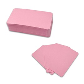 Desuibao 120pcs Mini Pink Colored Index Cards Notecards, 5 x 9 cm Blank Flash Cards, Unlined Small Business Message Card Flashcards for Studying Learning Writing Word