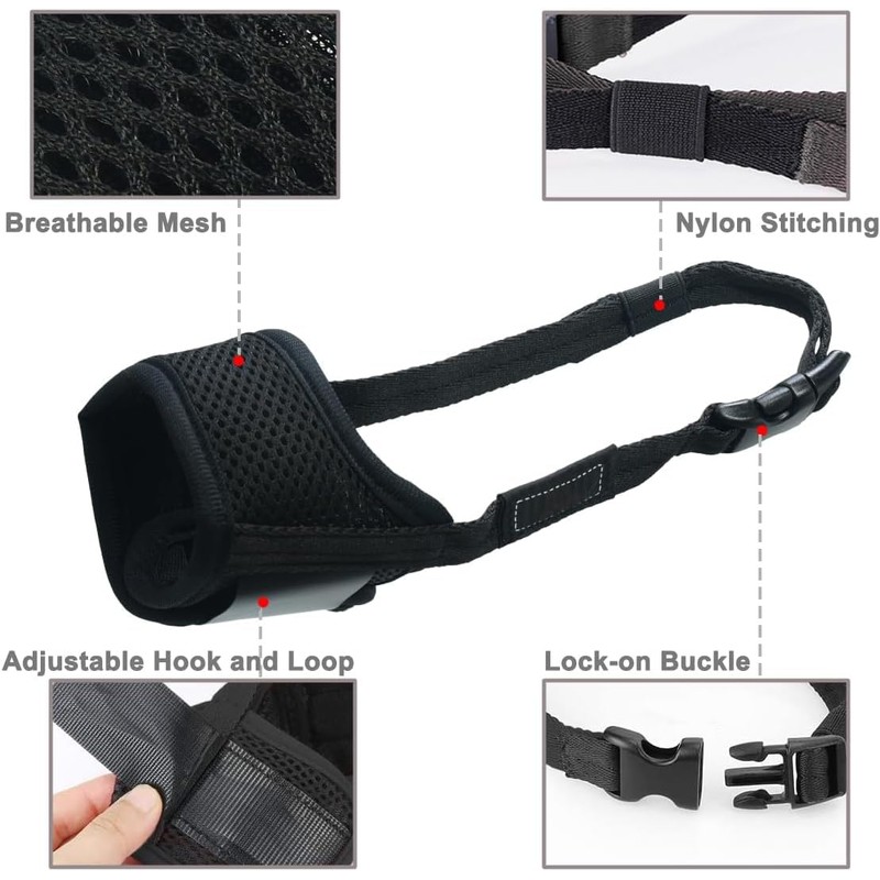 LUCKYPAW Dog Muzzle Anti Biting Barking and Chewing with Comfortable