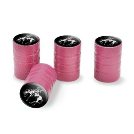 Bucking Bronco Illustration Valve Stem Caps for Tire Rim Wheel Aluminum - Pink