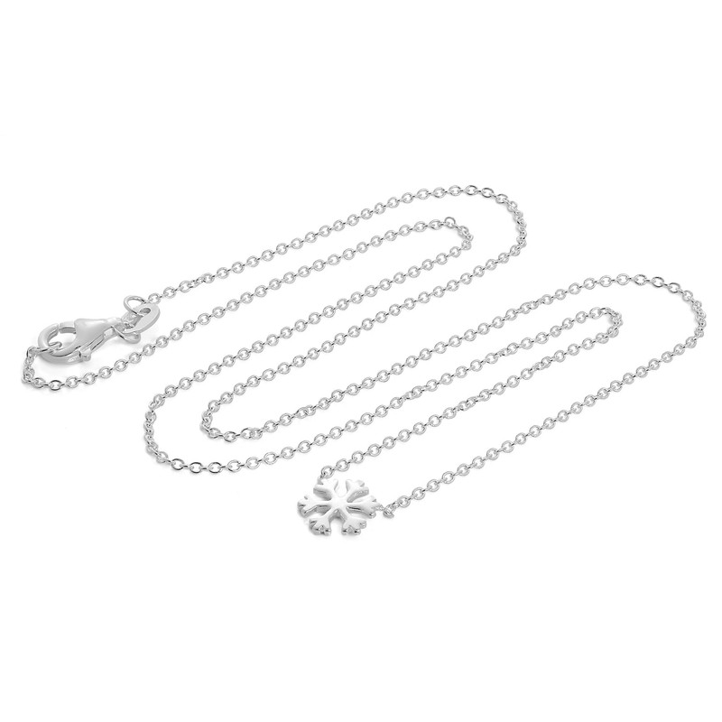 jewellerybox Sterling Silver 18 Inch Snowflake Necklace