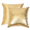 Eternal Beauty Set of 2 Sequin Decorative Pillow Cover Gold